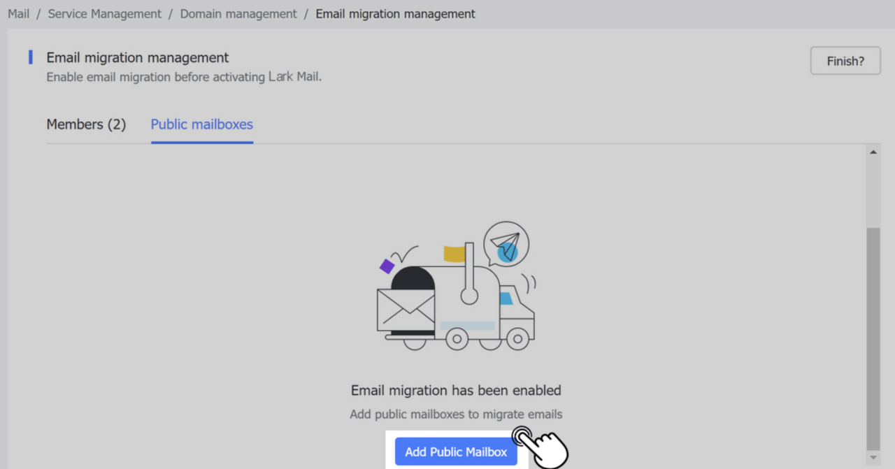 thêm hộp thư chung mailbox